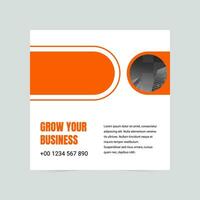 Orange simple marketing company business development social media cover template vector