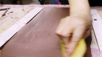 Working In a Ceramic Workshop and Tools video