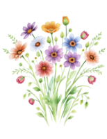 aquarelle fleurs sur transparent Contexte png