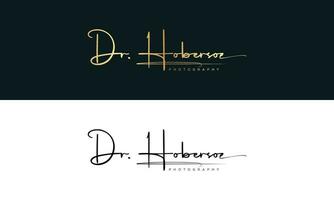 Vector handwriting photography logo template vector signature logo concept