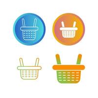 icono de vector de cesta de compras