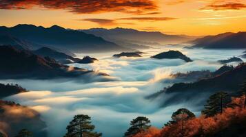 aéreo ver blanco nubes en cielo. cima. ver desde zumbido. aéreo aves ojo. aéreo parte superior ver paisaje de nubes cielo fondo, generativo ai ilustración foto