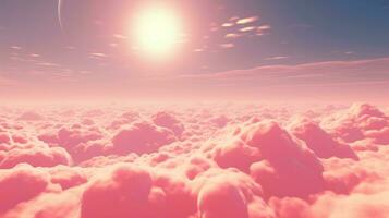 Aerial view White clouds in sky. Top. View from drone. Aerial bird's eye. Aerial top view cloudscape. Sky background, Generative AI illustration photo