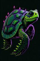 A detailed illustration of a Turtle for a t-shirt design, wallpaper, and fashion photo