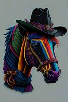 A detailed illustration of a Horse for a t-shirt design, wallpaper and fashion photo