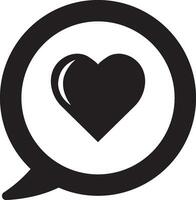 Heart in speech bubble icon vector