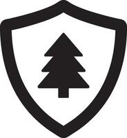 Tree with shield icon vector