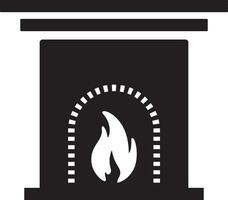 Home fireplace icon vector