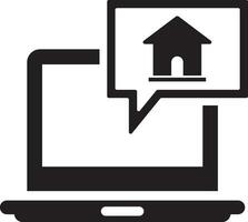 Real estate message on the laptop screen icon vector