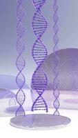 DNA Wendel über Glas Anzeige. 3d machen Animation Schleife video