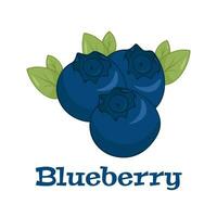 Vector blueberry icon. Flat cartoon illustration on a white background.