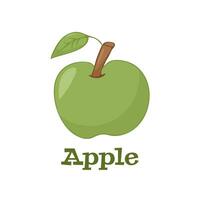 vector ilustración de verde manzana en un blanco antecedentes