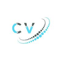 CV letra logo creativo diseño. CV único diseño. vector