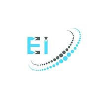 diseño creativo del logotipo de la letra ei. ei diseño único. vector