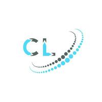 cl letra logo creativo diseño. cl único diseño. vector