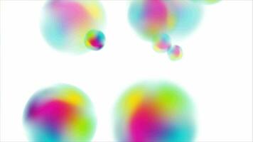 Colorful holographic 3d blurred spheres balls motion animated background video