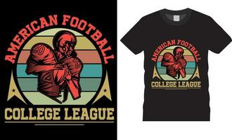 Premium vector, American football college league T- shirt design template. vector