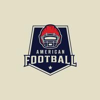 american football emblem logo vector illustration template icon graphic design. sport of helmet sign or symbol for club or league concept with badge