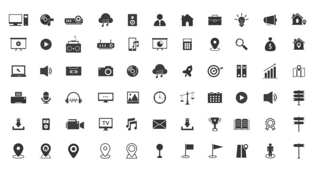 Web icon collection. Basic icons. Icon set. vector