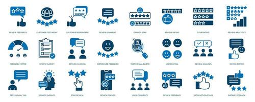 Customer Review Icon Collection. Rating, Testimonials, Quick Response, Satisfaction, Feedback, testimonial, customer thin line icons vector