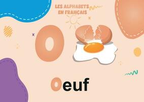 French Alphabet o letter preschool vector