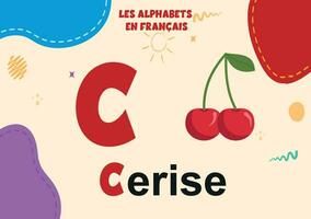 French Alphabet c letter preschool vector