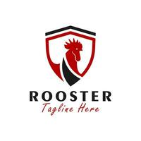 rooster shield vector illustration logo