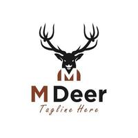 deer vector logo with letter M