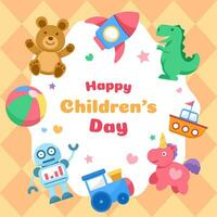Greetings Card Of Children Day Festivity vector