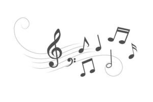 Music note design element. Isolated vector illustration.