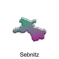 sebnitz ciudad mapa ilustración. simplificado mapa de Alemania país vector diseño modelo