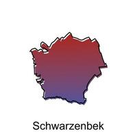 schwarzenbek ciudad mapa ilustración. simplificado mapa de Alemania país vector diseño modelo