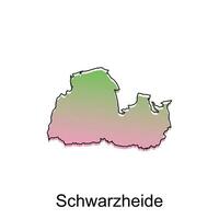 map City of Schwarzheide. vector map of the German Country. Vector illustration design template