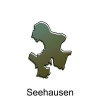 map City of Seehausen. vector map of the German Country. Vector illustration design template