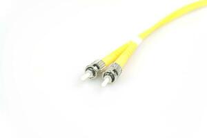 Fiber optic cable connector type st, isolated on white background photo