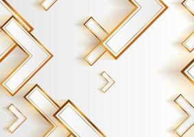 Golden and grey shiny arrows abstract tech background vector