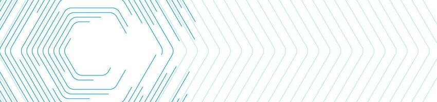 Blue hexagonal lines abstract futuristic tech banner vector