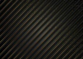 Black tech geometric background with golden dots vector