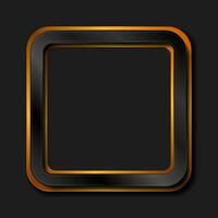 Black and bronze abstract square frame geometric background vector