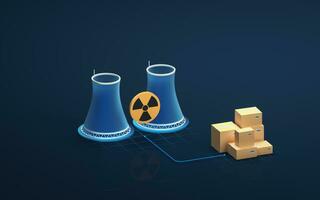 el concepto de nuclear energía, 3d representación. foto