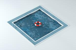 A swimming pool with white background, 3d rendering. photo