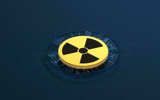 el concepto de nuclear energía, 3d representación. foto
