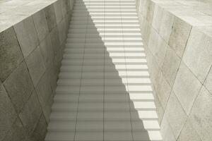 Steps and wall with grey background, modern construction,3d rendering. photo