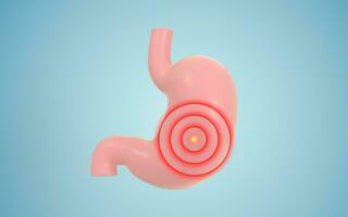 Human Internal Stomach with pain illness, 3d rendering. photo