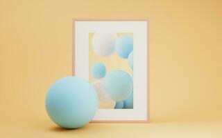 suave pelotas y decorativo imagen, 3d representación. foto