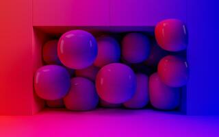 Soft balls, geometrical concept, 3d rendering. photo