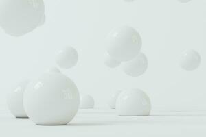 Bouncing soft balls with white background, 3d rendering. photo