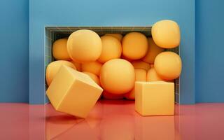 Soft balls, geometrical concept, 3d rendering. photo