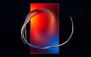 Twist curve lines with glowing neon, 3d rendering. photo