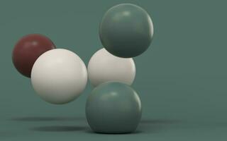 Bouncing soft balls with green background, 3d rendering. photo